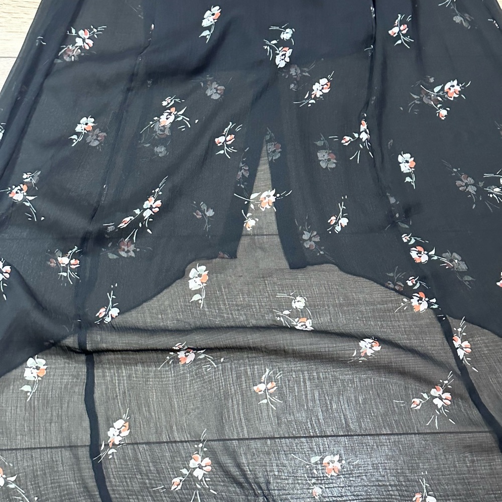 Abercrombie & Fitch Floral Sheer Hi-Low Button Up Maxi Dress - Picture 11 of 12